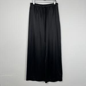 Naeem Khan Women’s Size M 100% Silk Wide Leg Black Minimalist Drawstring Pants